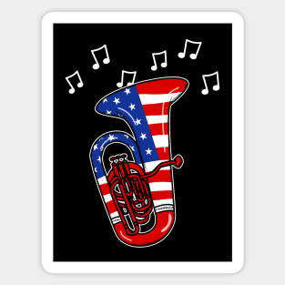 4th July Tuba Tubaist American Flag Magnet